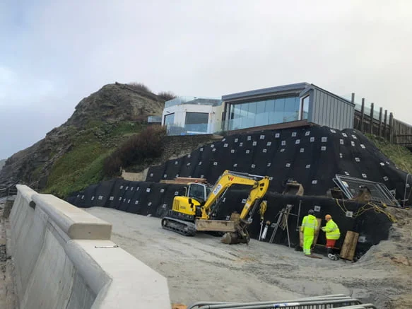 Watergate Bay sea wall works - We Are Ease Ivybridge Devon