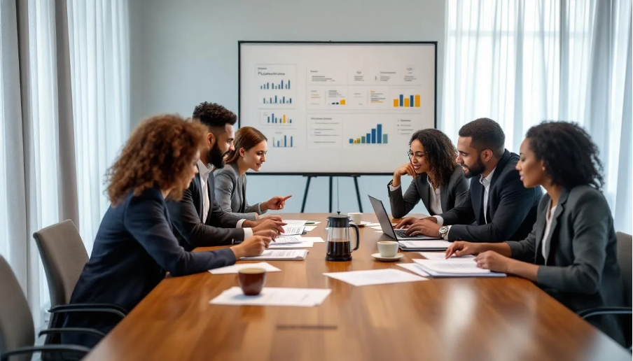 Team of council planners making a planning decision